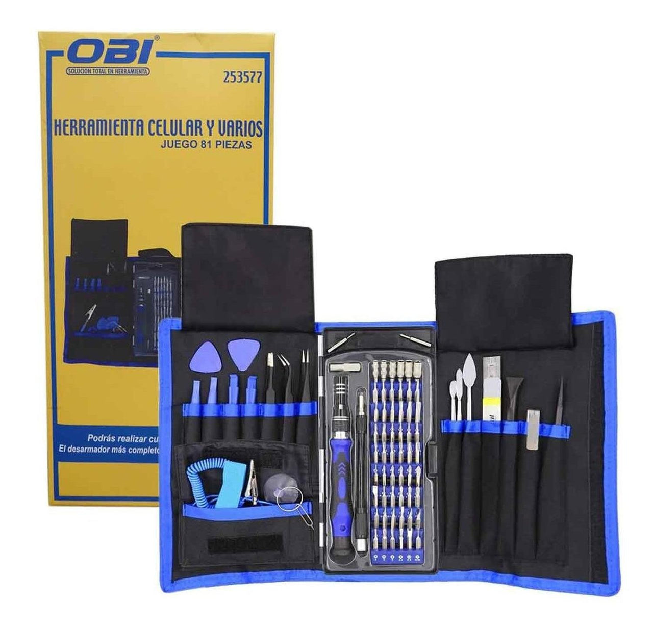 Kit Desarmador Herramienta Reparacion Celular 81 En 1 Obi