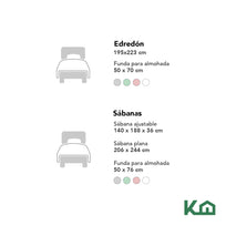 Colchón Matrimonial + Cubrecolchón Con Sábanas + Edredón 6  piezas