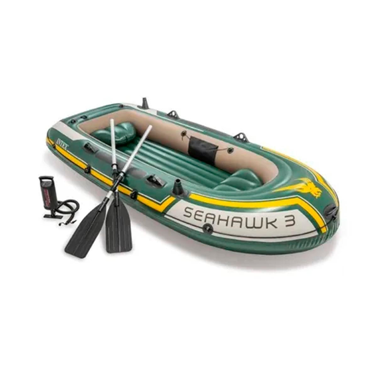 Lancha Inflable Seahawk 3 personas Equipada Con Remos Adulto Intex