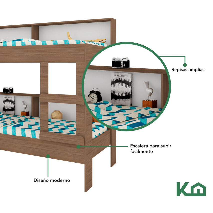 Litera Doble Individual + Base Cama Individual KingsHouseKINGBUNKMIX2