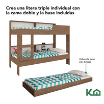 Litera Doble Individual + Base Cama Individual KingsHouseKINGBUNKMIX2