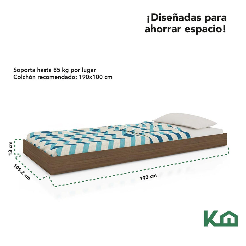 Litera Doble Individual + Base Cama Individual KingsHouseKINGBUNKMIX2