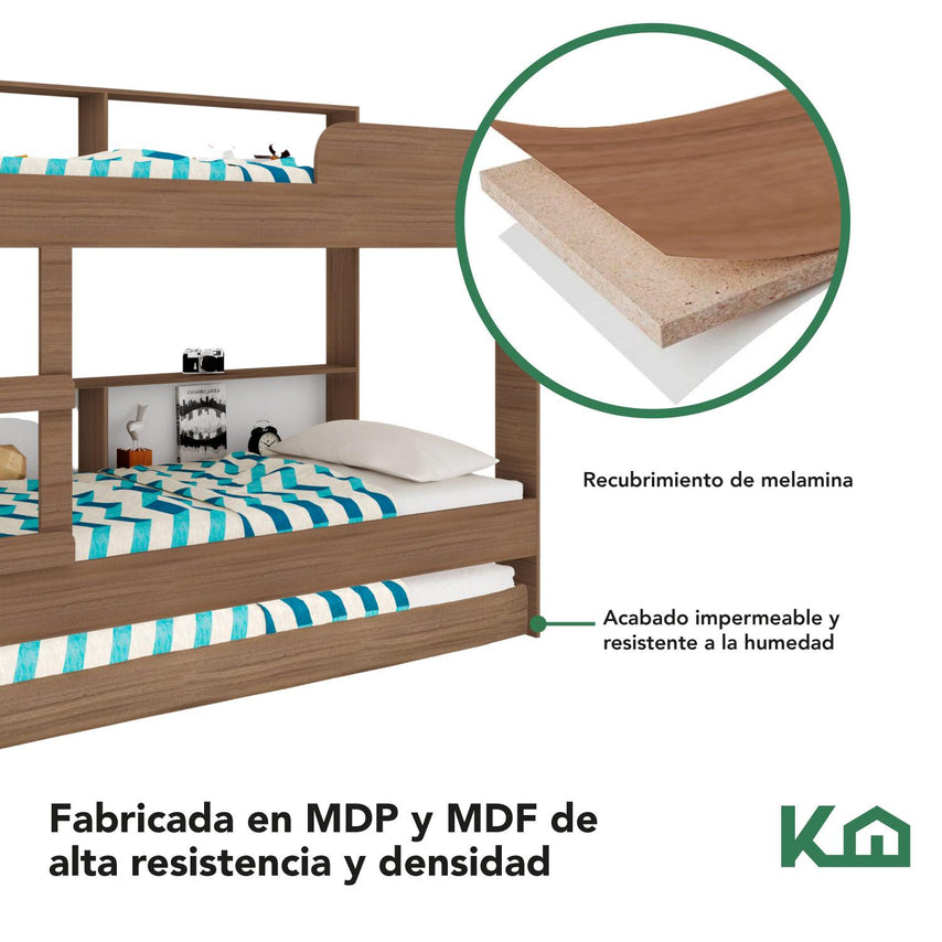 Litera Doble Individual + Base Cama Individual KingsHouseKINGBUNKMIX2