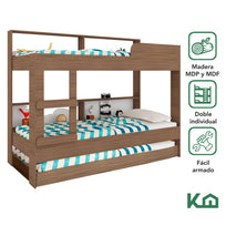 Litera Doble Individual + Base Cama Individual KingsHouseKINGBUNKMIX2