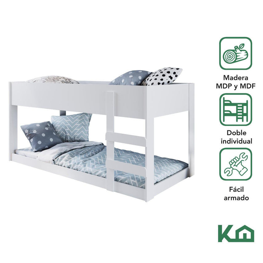 Litera Doble Individual Base Cama KingsHouse DesmontableKINGBUNK3