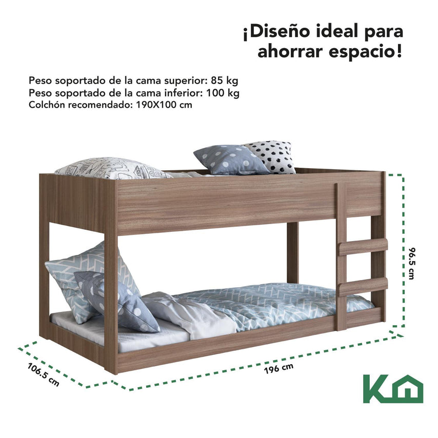 Litera Doble Individual Base Cama KingsHouse DesmontableKINGBUNK4