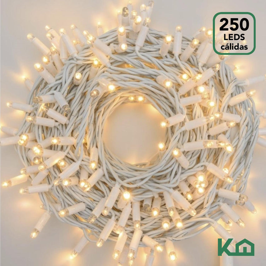 Luces de Navidad 250 Led Serie Navideña Luz Cálida Arbol 23mXMASLIGHT250