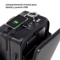 Maleta Mano Carry On Bolsa Porta Laptop Puerto USB CandadoRUM200