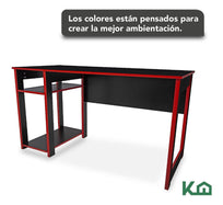 Mesa Escritorio Gamer Multiusos 136x73x60 cm Rojo con Negro300244-SZ