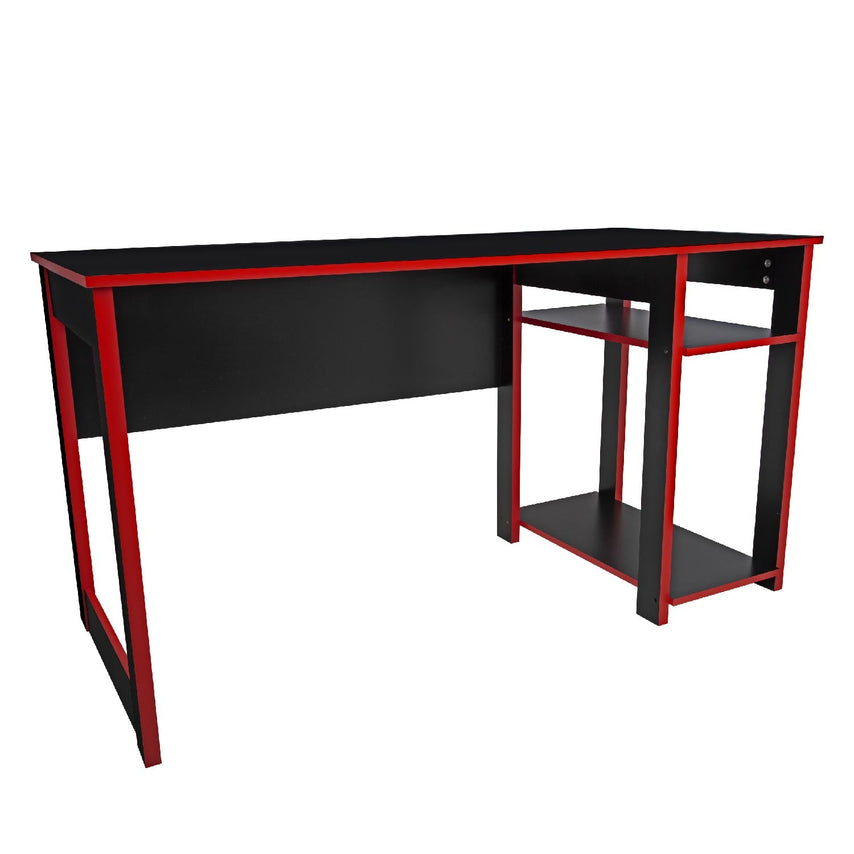 Mesa Escritorio Gamer Multiusos 136x73x60 cm Rojo con Negro300244-SZ