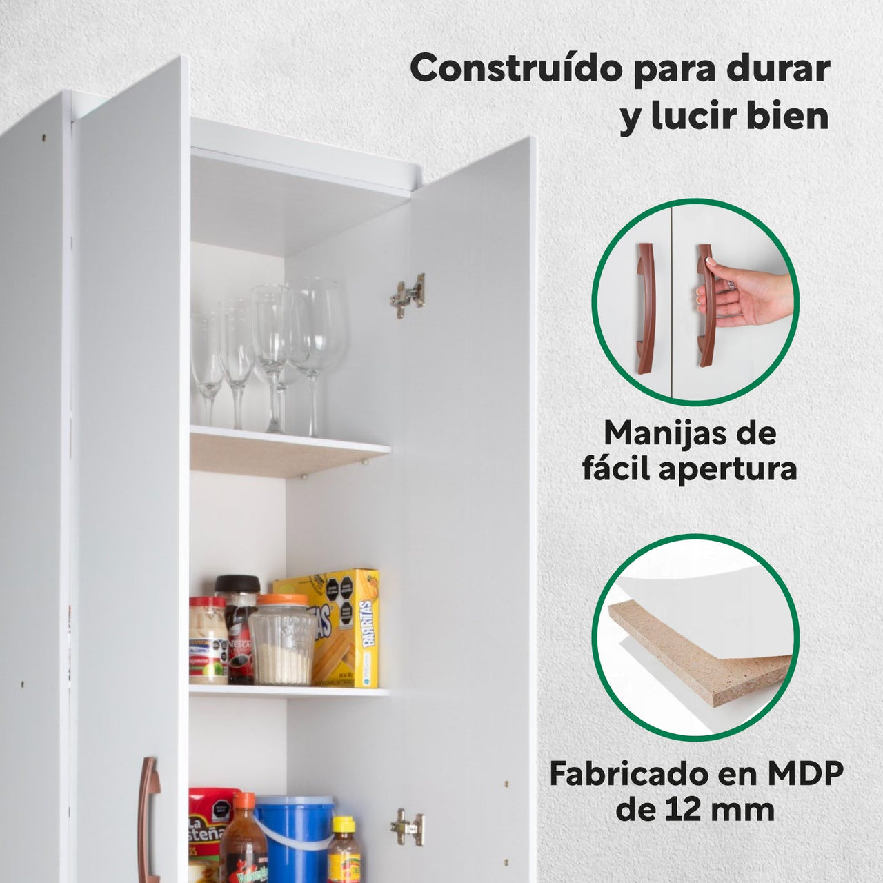 Mueble Armario Closet Multiuso 2 Puertas + Estantes Mdp Casa