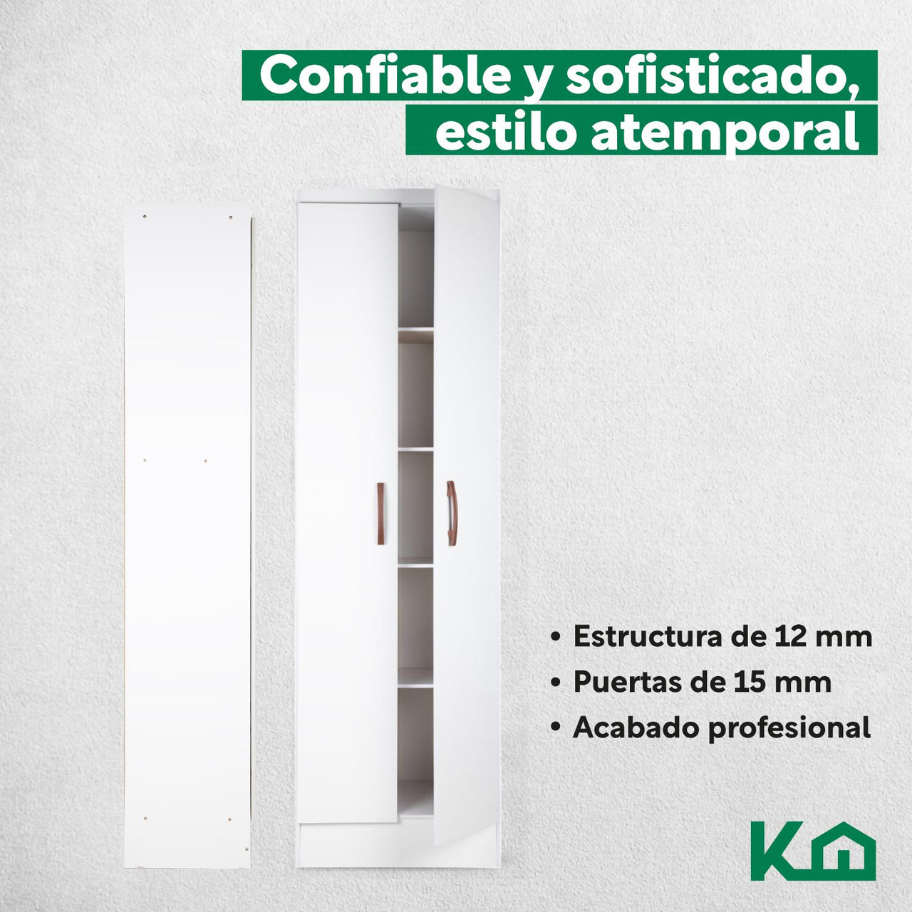 Mueble Armario Closet Multiuso 2 Puertas + Estantes Mdp Casa