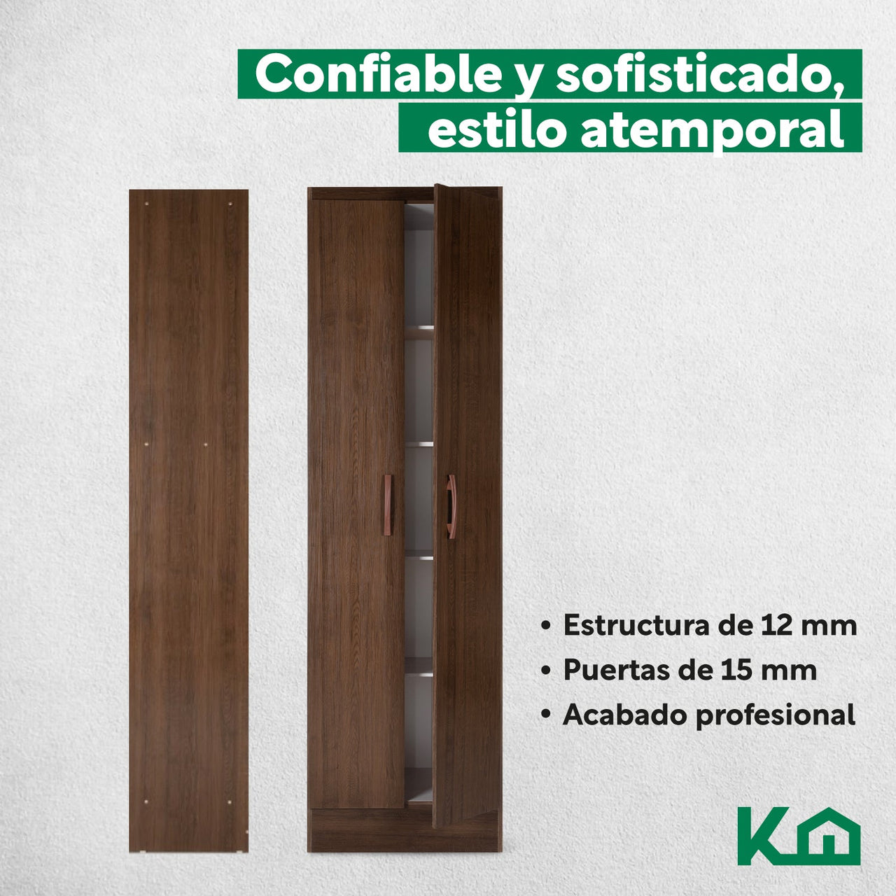 Mueble Armario Closet Multiuso 2 Puertas + Estantes Mdp Casa