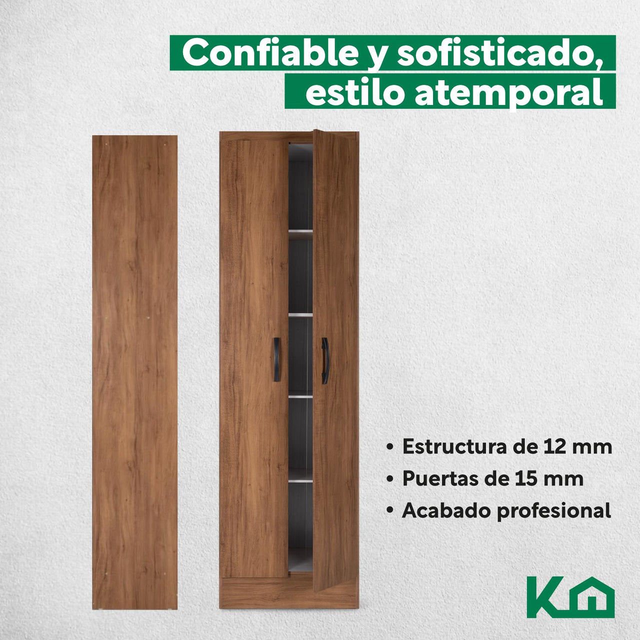 Mueble Armario Closet Multiuso 2 Puertas + Estantes Mdp Casa