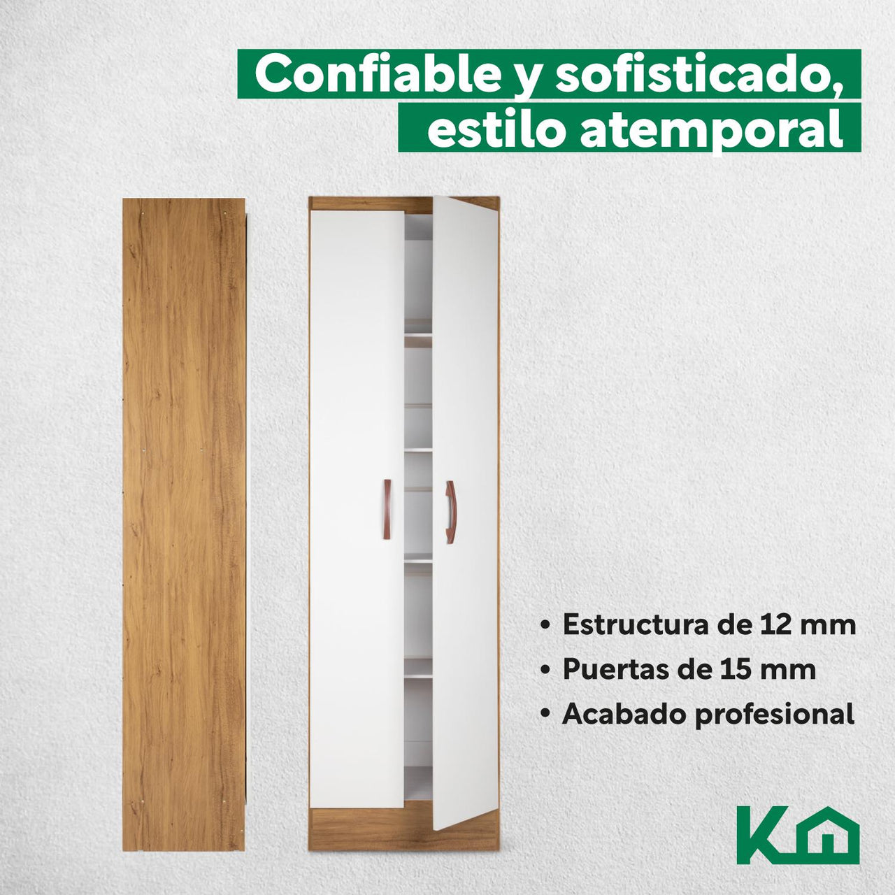 Mueble Armario Closet Multiuso 2 Puertas + Estantes Mdp Casa