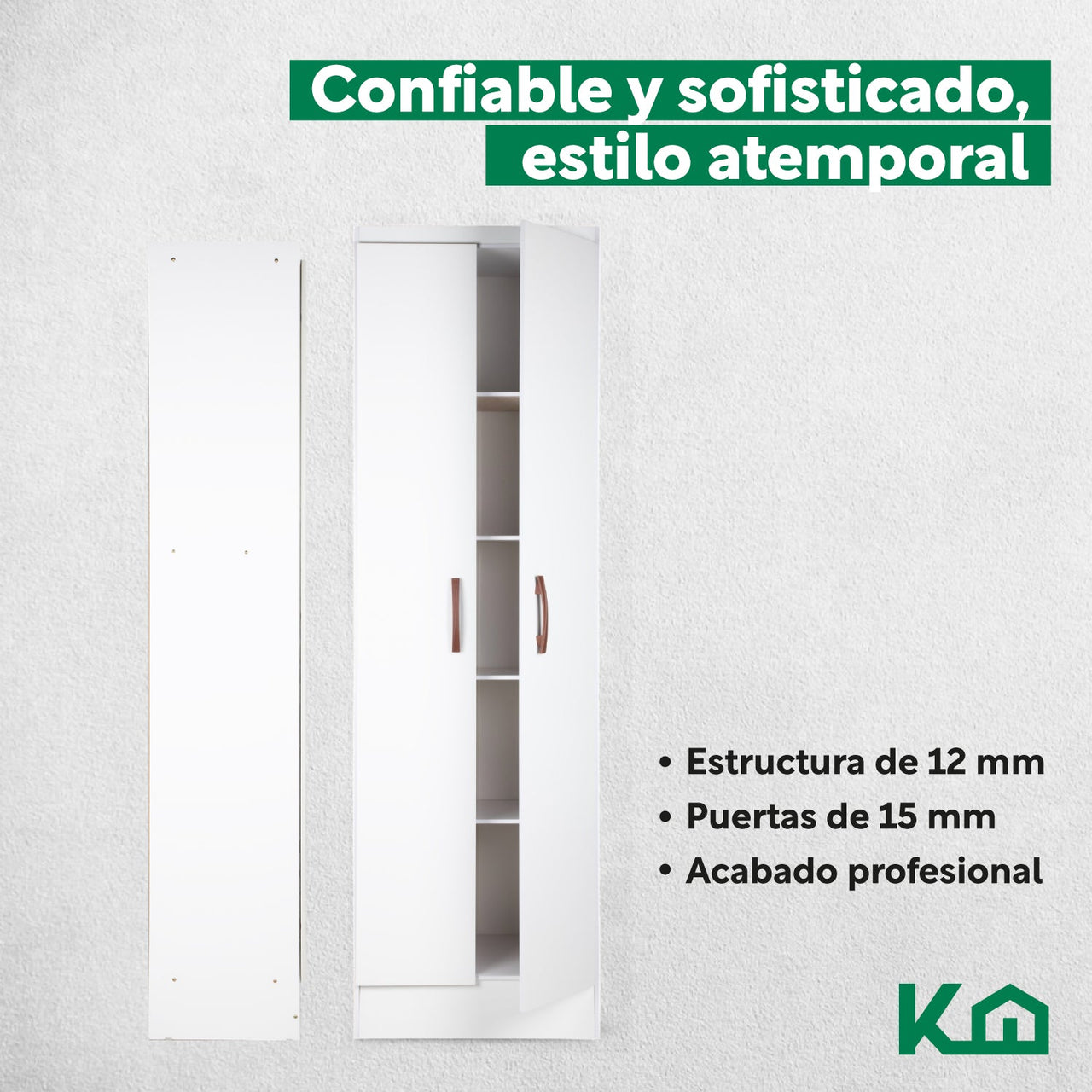 Mueble Armario Closet Multiuso 2 Puertas + Estantes Mdp Casa