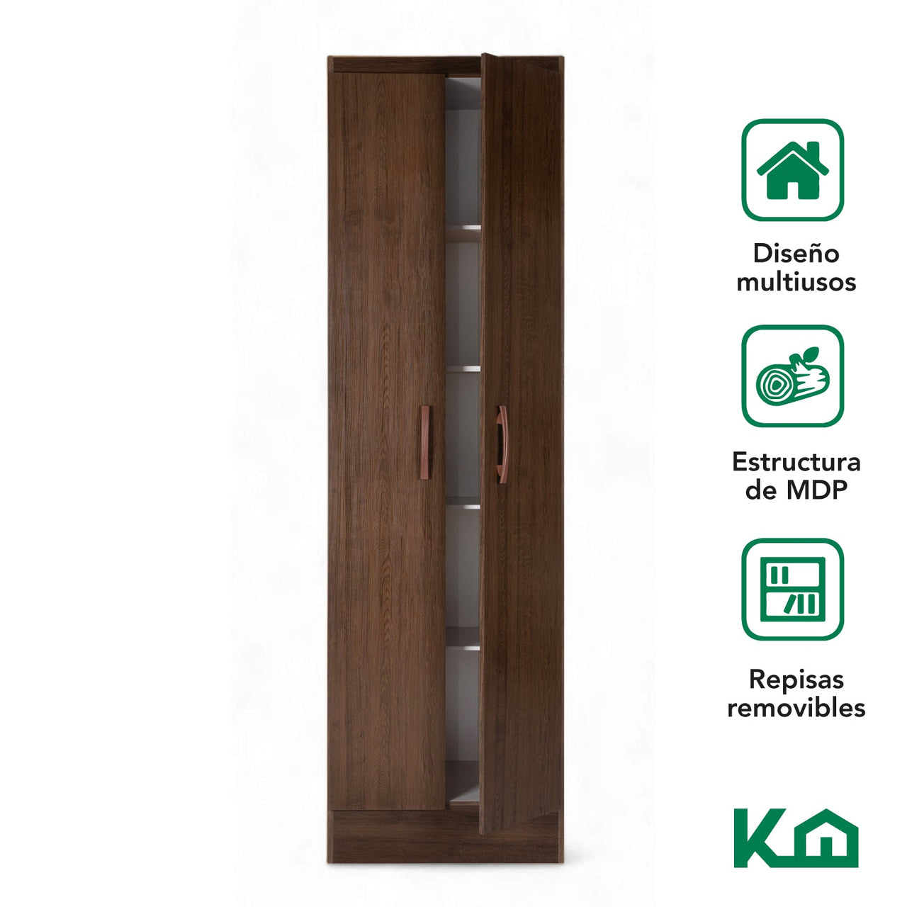 Mueble Armario Closet Multiuso 2 Puertas + Estantes Mdp Casa