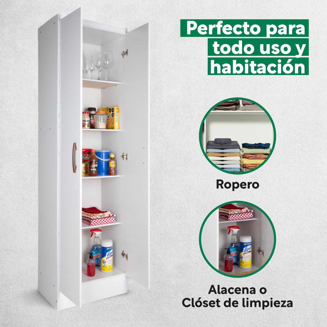 Mueble Armario Closet Multiuso 2 Puertas + Estantes Mdp Casa