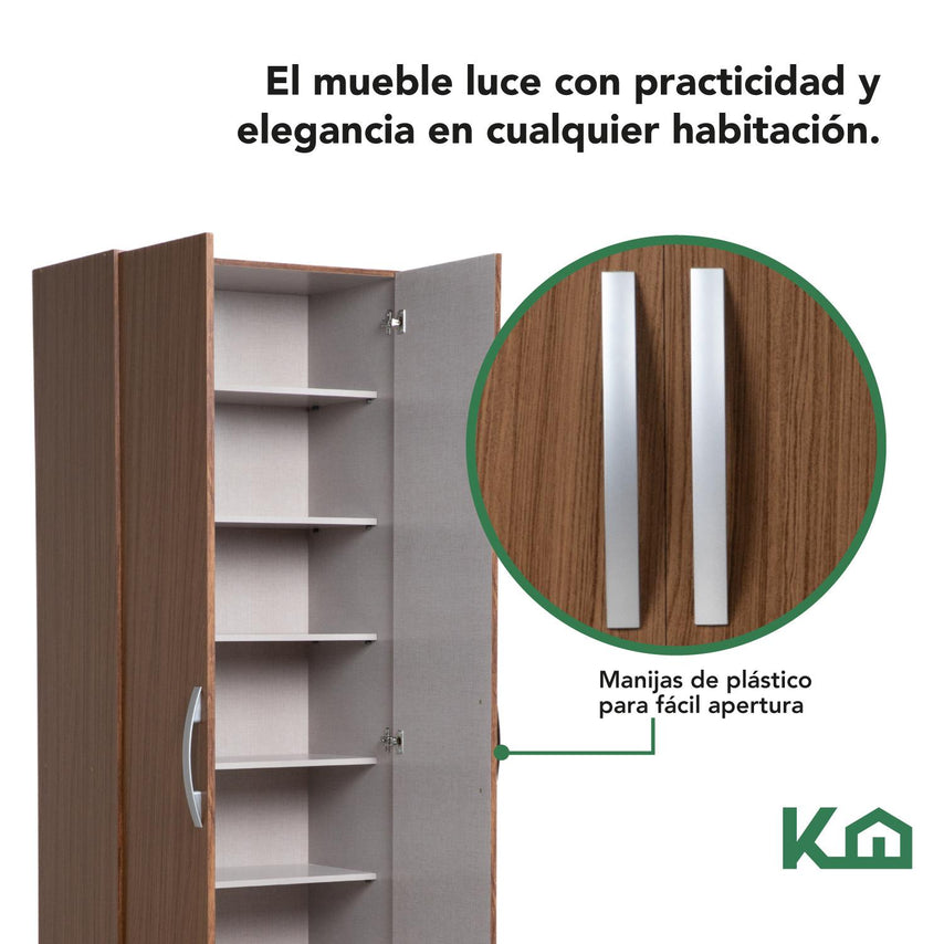 Mueble Armario Closet Multiuso 2 Puertas + Estantes MDP Casa300191-SZ