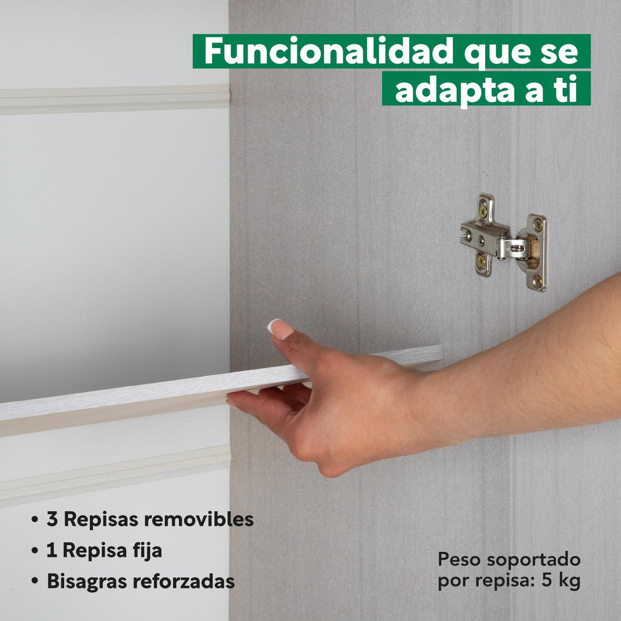 Mueble Armario Closet Multiuso 2 Puertas + Estantes Mdp Casa