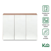 Mueble Organizador Gabinete Para Baño + Botiquin Con EspejoCOMBO-KH-149