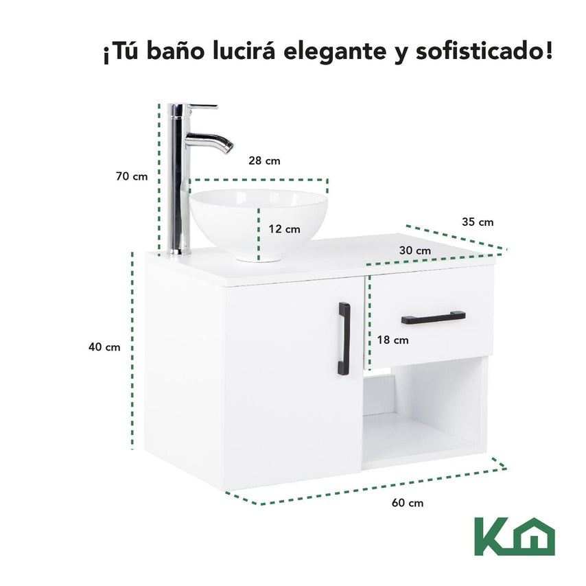 Mueble Organizador Gabinete Para Baño + Botiquin Con EspejoCOMBO-KH-149