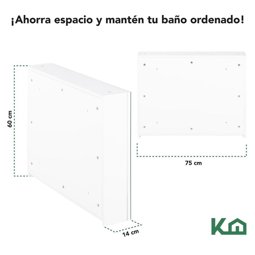 Mueble Organizador Gabinete Para Baño + Botiquin Con EspejoCOMBO-KH-149