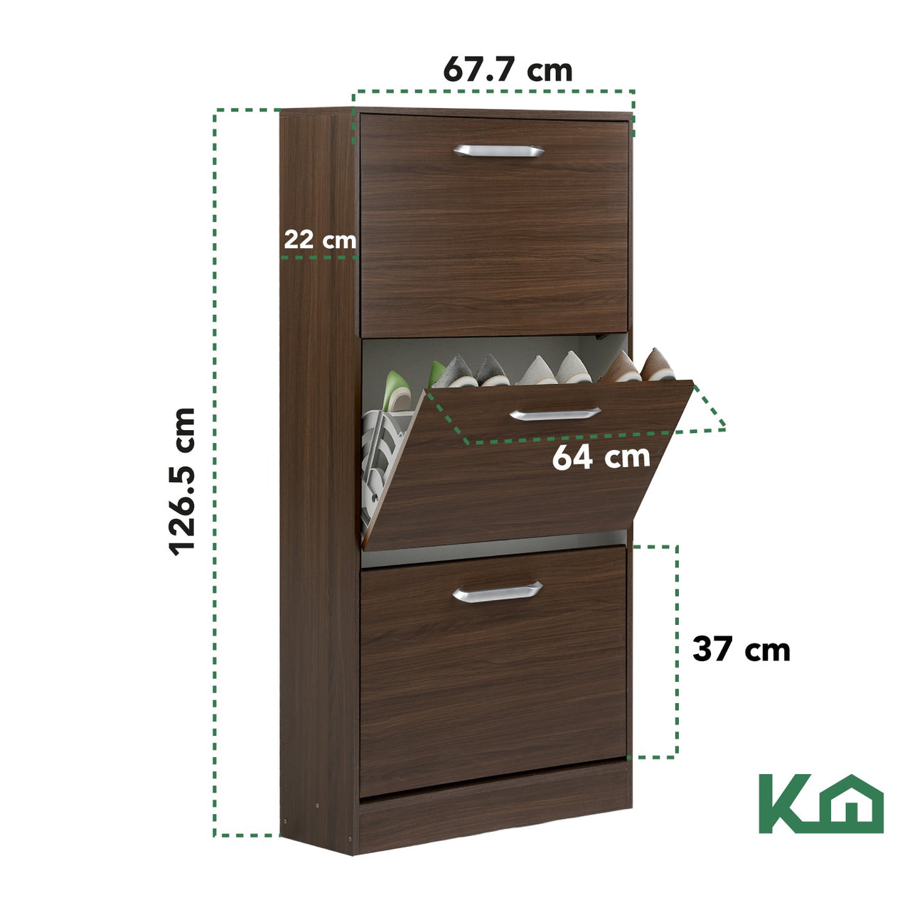 Mueble Zapatero Zapatera Organizador Madera 18 Pares Hogar