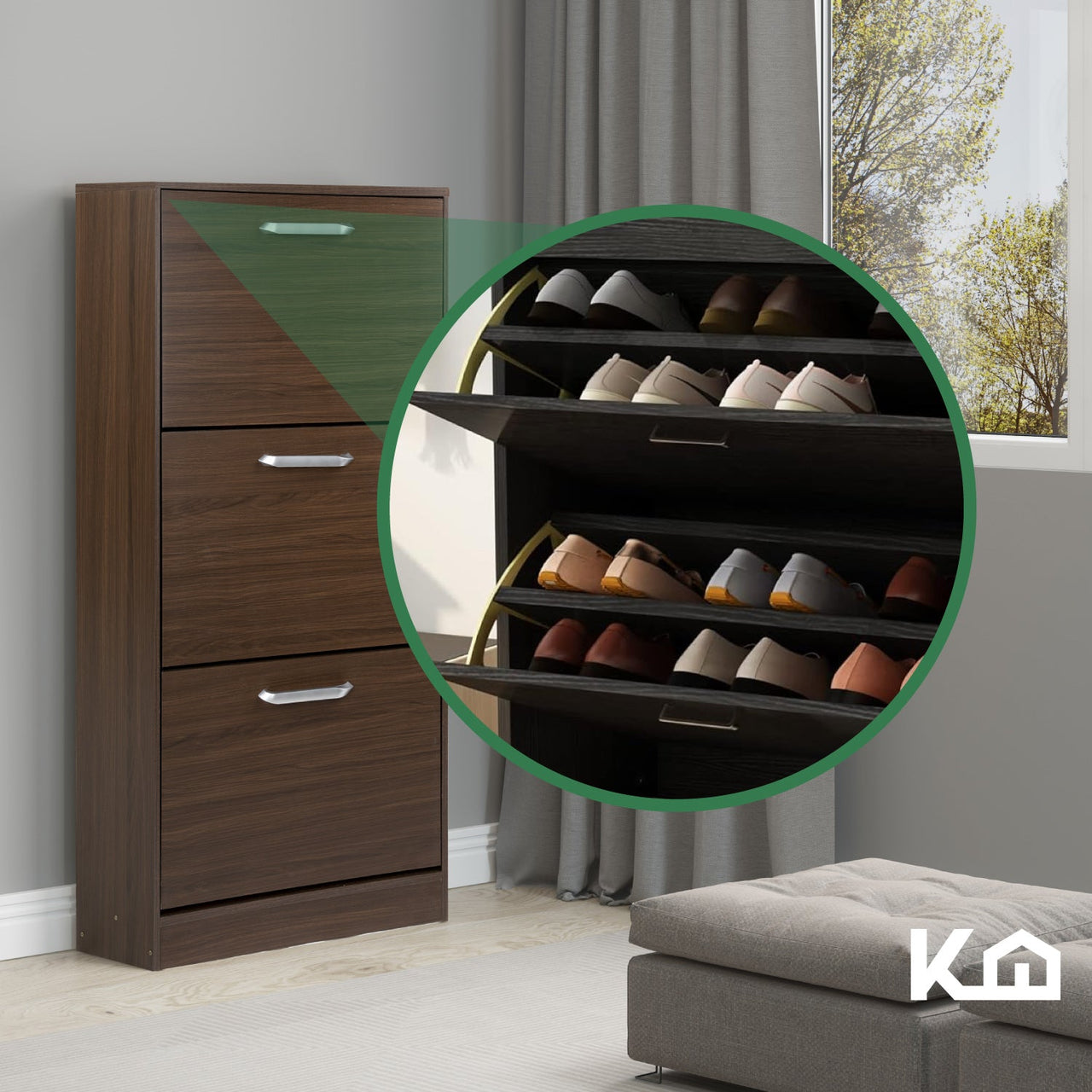 Mueble Zapatero Zapatera Organizador Madera 18 Pares Hogar