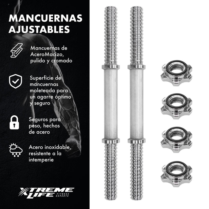 Par De Mancuernas Cromadas Ajustables Para Entrenamiento GymDPMCMN000001