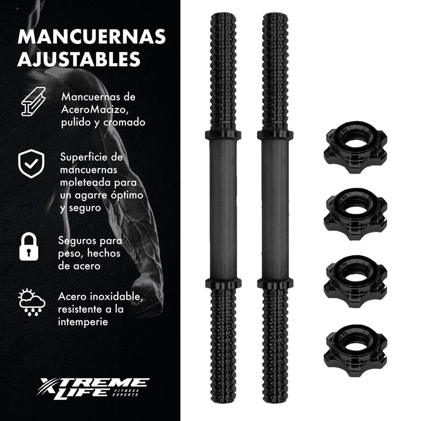 Par De Mancuernas Cromadas Ajustables Para Entrenamiento GymDPMCMN000001