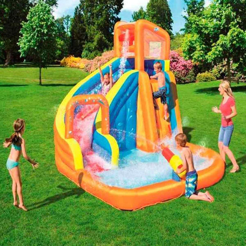 Parque Acuatico Inflable con Alberca y Resbaladilla Turbo Splash Zone Mega H2OGO Con Bomba 110v 53302E Bestway53302E-BEST