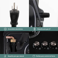 Parrilla Estufa Gas Empotrable 4 Quemadores Vidrio TempladoP4EVVOLT