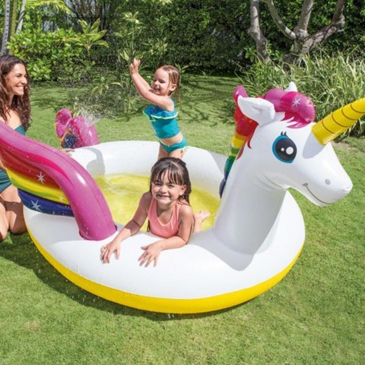 Piscina Inflable De Unicornio Redonda Niños 2.72 metros Intex