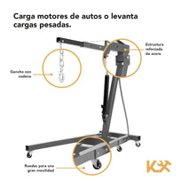 Pluma Hidraulica Motor 2 Ton Plegable Profesional Uso RusoKMPL2T