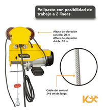 Polipasto Electrico 20 metrps De Cable Y Trole 300 A 600 Kg 110vPolipasto294319