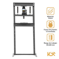 Prensa Hidraulica 12 Toneladas Acero Reforzado Uso RudoKMPR12T