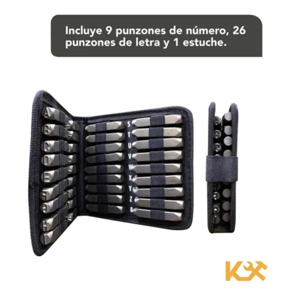 Punzon Letra y Número Juego con 36 Piezas 5 mm Kingsman