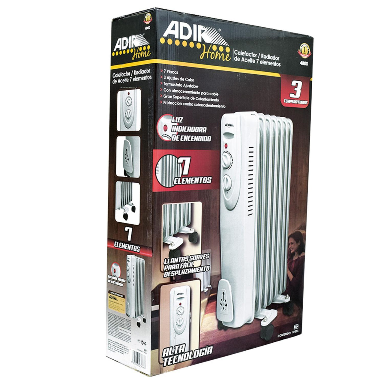 Radiador Calentador De Aceite 7 Elementos 1500W 4800 Adir