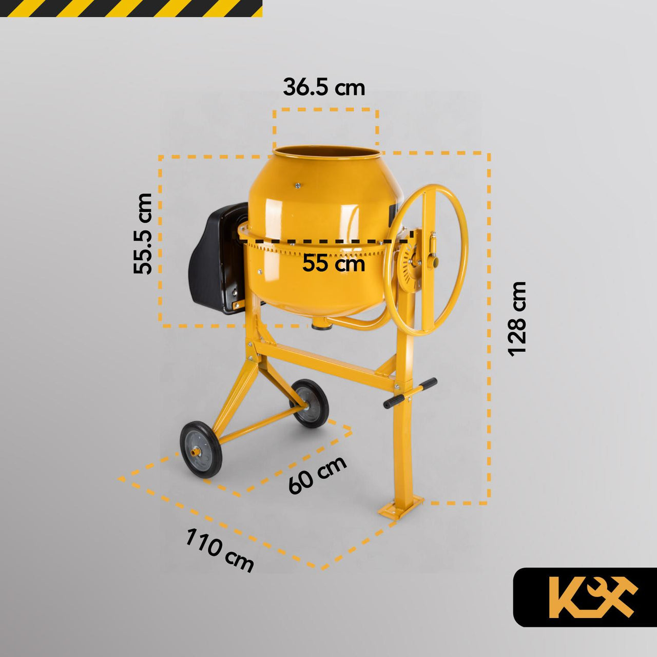 Revolvedora Eléctrica De Concreto Cemento 140L 1HP 1/2 Saco