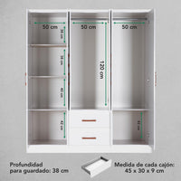 Thumbnail for Ropero Closet Armario Mueble Moderno Con 6 Puertas 2 cajones