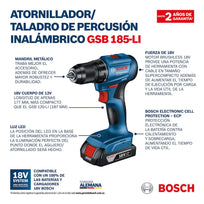 Rotomartillo Bosch Inalambrico Taladro 2 Baterias Maletin06019K31G0-BOS