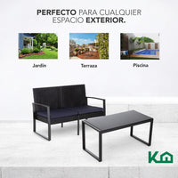 Thumbnail for Sala Exterior Juego Para Jardín Summer Rattan 4 Pzs+Cojines