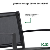 Sala Exterior para Jardin Textileno Sillas Sillon Mesa 4 PiezasKH4PLN