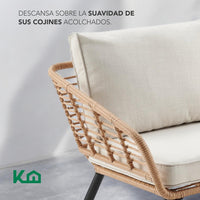 Thumbnail for Sala L Esquinera Jardín Mimbre Ratán Sillón + Mesa Exterior