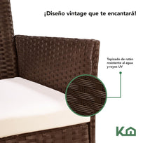 Sala Rattan Para Exterior Jardin Mimbre Marron Cojines BeigeKH4PLSRB