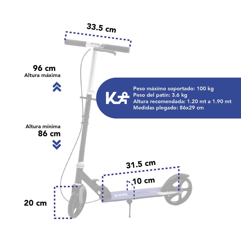 Scooter Patin Del Diablo Plegable Altura Ajustable Manual Somos Reyes