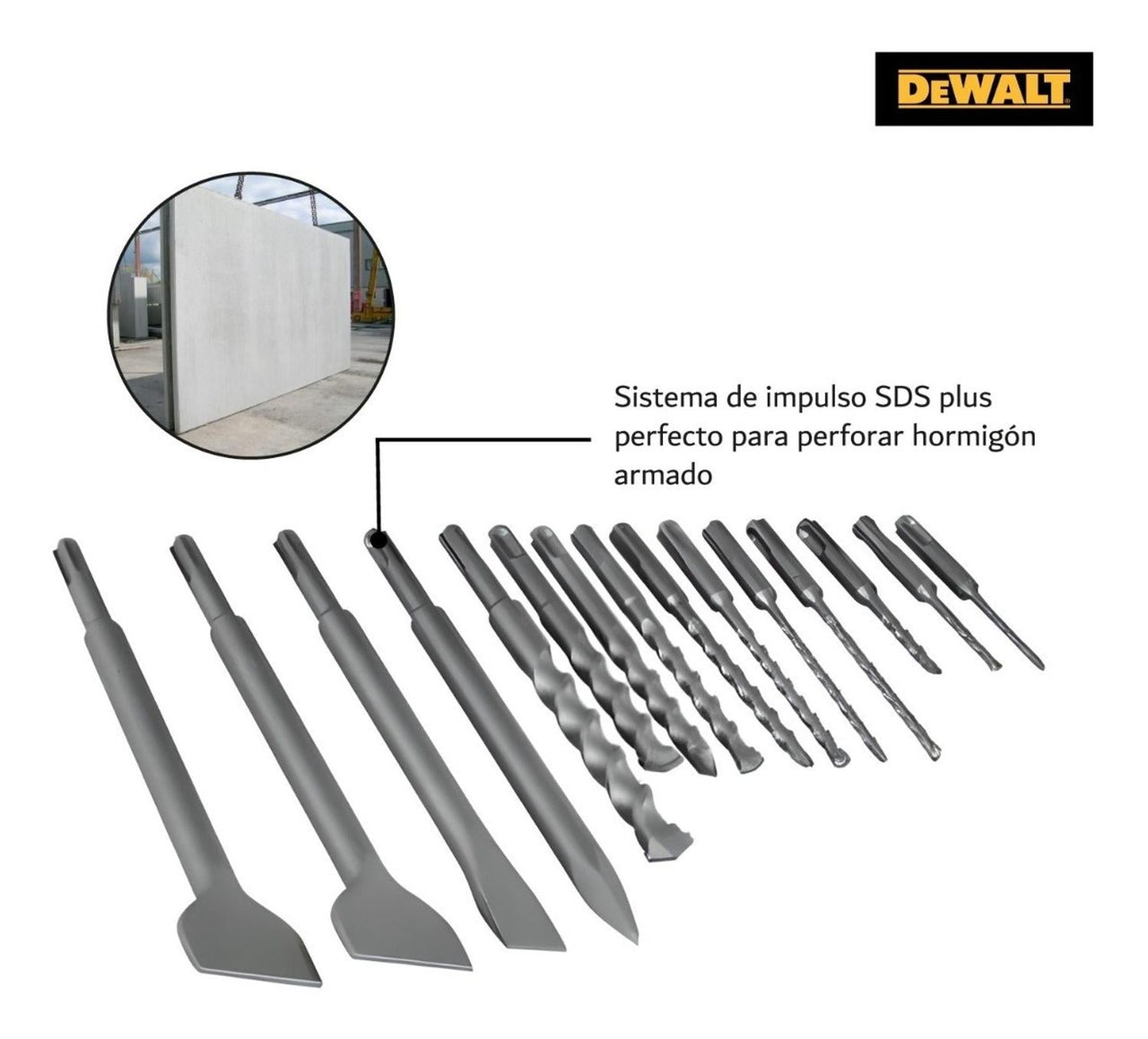 Set De 15 Brocas Cinceles Sds Plus Portafolio Dwa0870 Dewalt