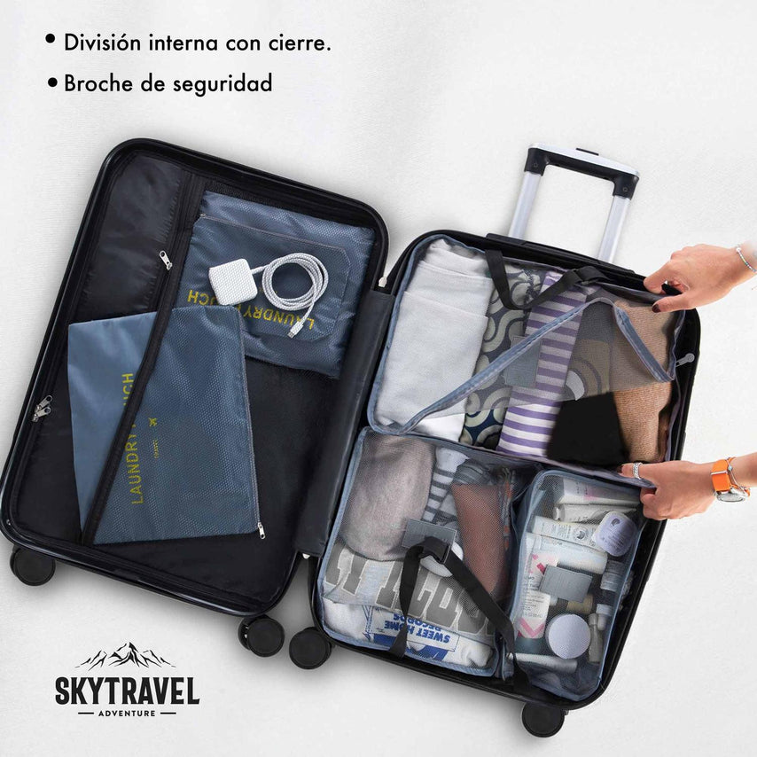 Set De 4 Maletas Para Viaje Con Ruedas Rigidas Alta CalidadSKYTRAVG40