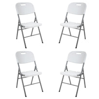 Set de 4 Sillas Plegables Blanco De Plastico Eventos JardinCOMBO - KH - 133